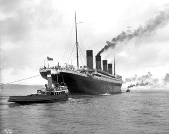Historical Poster Print: Title - RMS TITANIC Leaves Belfast for Sea Trials, April 1912 - New Satin Finish Photo - Available in 6 Sizes!