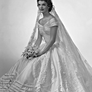 Historical Poster Print: Wedding Portrait of Jacqueline jackie Bouvier ...