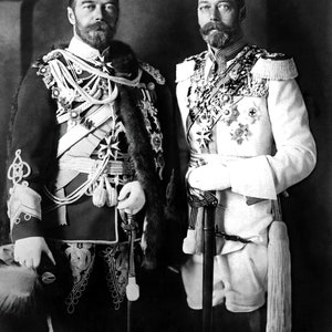Historical Poster Print: Czar Nicholas II of Russia and King George V of England - Restored Satin Finish Photo - Available in 6 Sizes!
