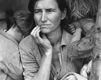 Historical Poster Print: Title - Migrant Mother of the Great Depression - New Satin Finish Photo - Available in 6 Sizes!