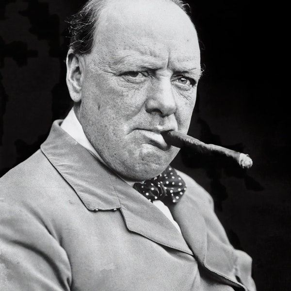 Historical Poster: Winston Churchill, Prime Minister of the United Kingdom - Satin Finish Photo - Available in 6 Sizes!