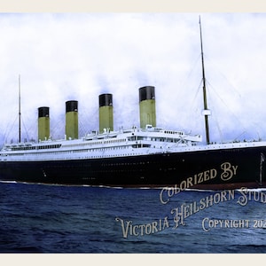 Colorized Photo: White Star Line Ocean Liner RMS TITANIC Before Maiden Voyage - Steam Ship - History Poster Print - Available in 6 Sizes!