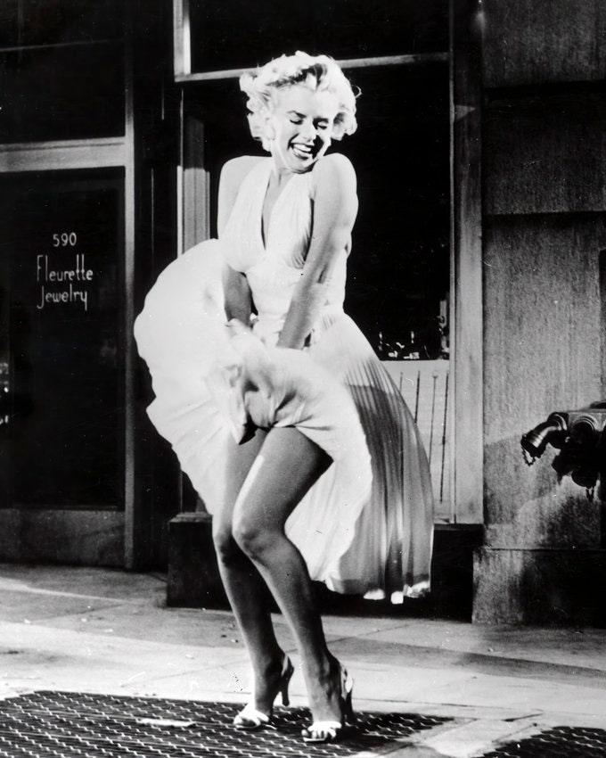 Historical Poster Print: Marilyn Monroe in "Seven Year Itch", Famous White Dress Scene - New Satin Finish Photo - Available in 6 Sizes!