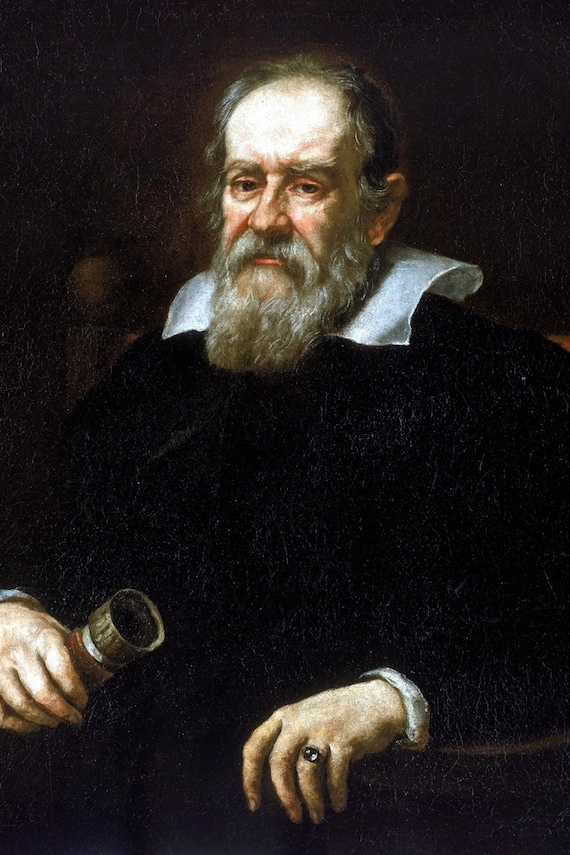 Historical Poster Print: Portrait of Famed Italian Astronomer