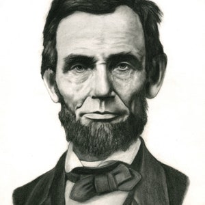 16th U.S. President Abraham Lincoln Art Print by Historical Artist Victoria Heilshorn - Signed, Open Edition - Available in 3 Sizes!