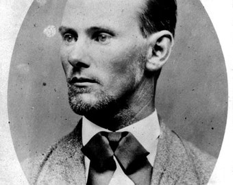 Historical Poster Print: Jesse James - 1882 - Infamous American Old West Western Outlaw - Satin Finish Photo - Available in 6 Sizes!