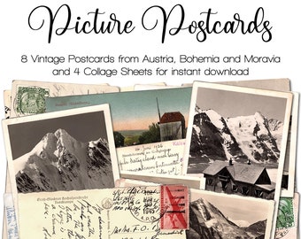 Vintage Postcards from Austria, Moravia, and Bohemia | Junk Journal Kit | Ephemera 1910 - 1930 | digital | instant printable download