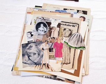 Vintage Ephemera | Fashion & Beauty | 25 pcs | 1910s - 1970s | Paper Pack for Junk Journals, Scrapbooks, Mixed Media, Collages, Altered Art