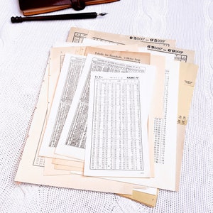 Set di carta vintage | Numeri e Tabelle | 25 o 50 pezzi | Effimere 1890 - 1970 | Accessori per Junk Journal, Album, Collage, Arte