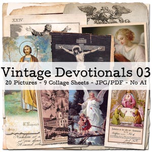 Vintage Devotionalien, Teil 03 | 1930er - 1980er Ephemera | Religiöse Bilder | Bibelstudien | Bibel Journal Kit | digital | Sofort-Download