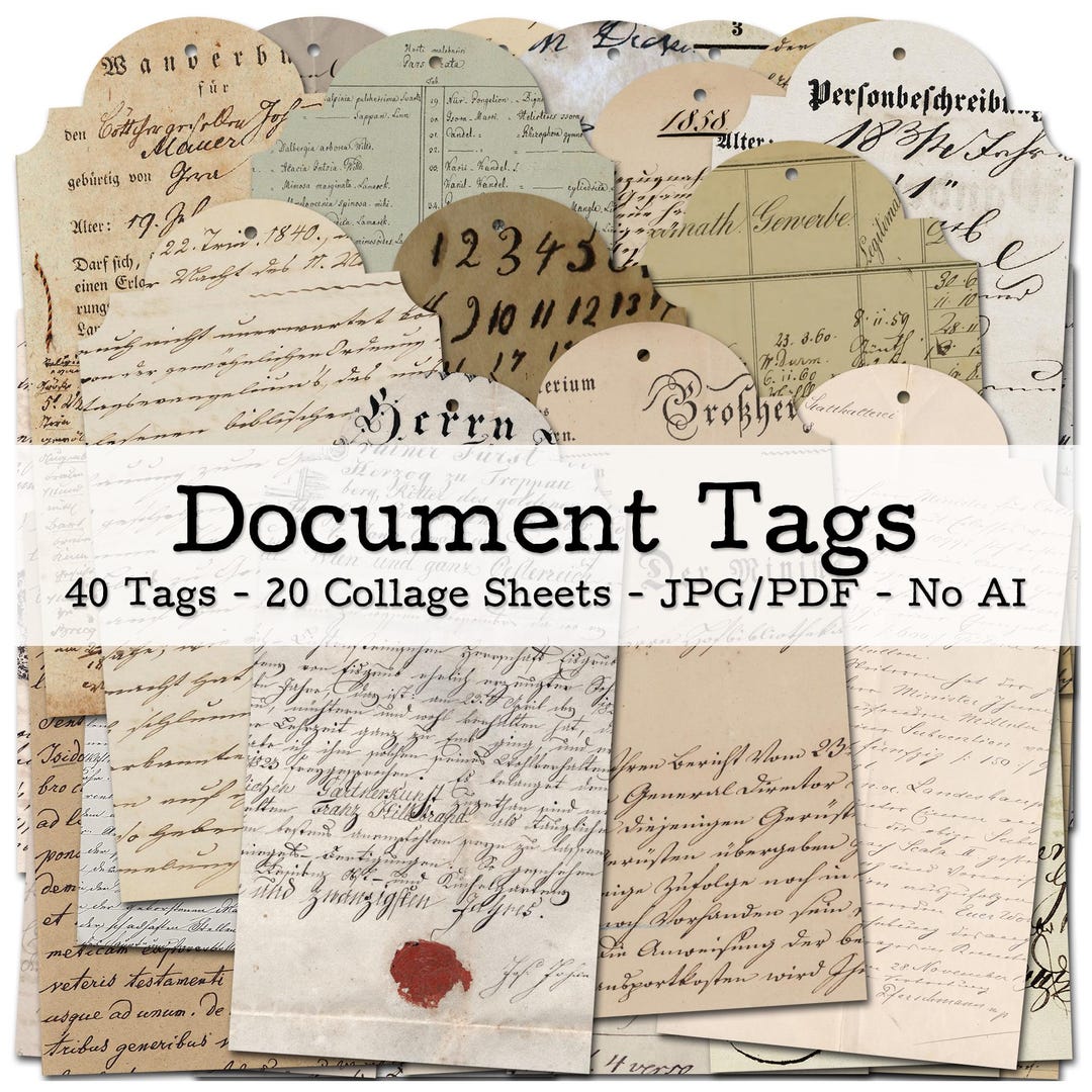 Vintage Tags | 1750s - 1850s Ephemera | Antique Handwritten Documents ...