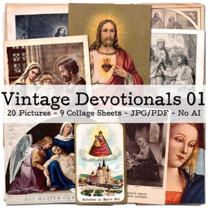 Vintage Devotionals, Part 01 | 1930s - 1980s Ephemera | Religious Pictures | Bible Studies | Bible Journal Kit | digital | instant download