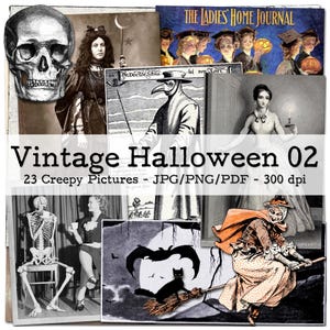 Vintage Halloween Pictures | Ephemera 1700 - 1970 | Grimoire | Junk Journal Kit | PNG Clipart | digital FussyCut | instant download