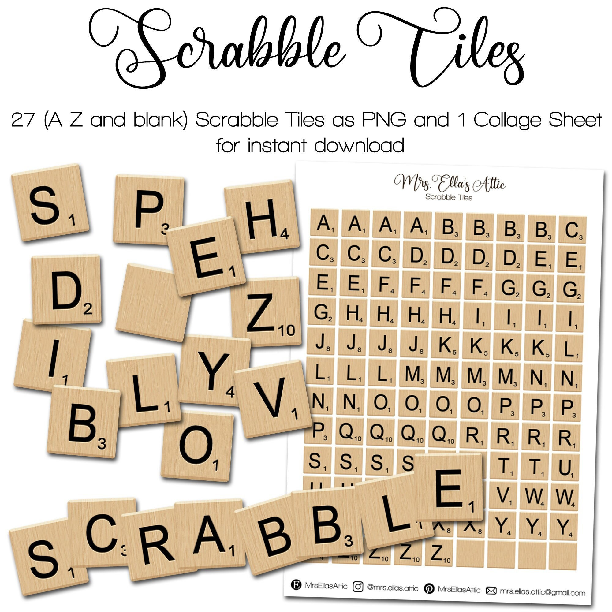 REOLAN Scrabble Tile Letter Stencils 4 Inch - 28 Pack Scrabble