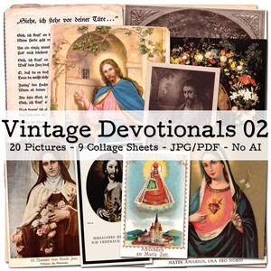 Vintage Devotionalien, Teil 02 | 1930er - 1980er Ephemera | Religiöse Bilder | Bibelstudien | Bibel Journal Kit | digital | Sofort-Download
