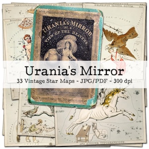 Urania's Mirror | Vintage Astronomische Sternkarten | Ephemera 1820er | Grimoire | Junk Journal Kit | digital | Sofort-Download
