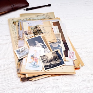 Set di carta vintage | carte miste | 50 pezzi | Effimere 1860 - 1980 | Accessori per junk journal, album, tecniche miste e collage