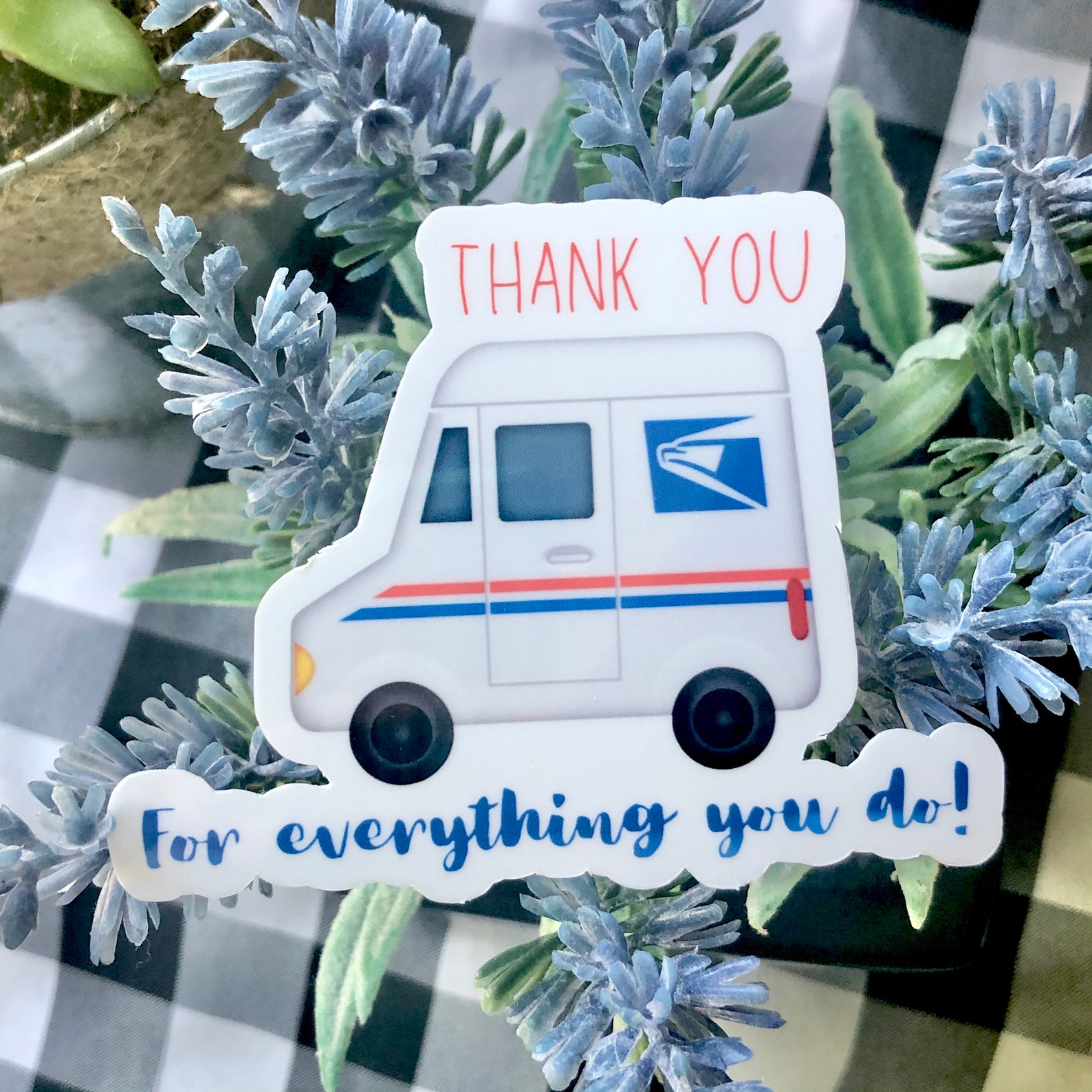 Thank You USPS Mailbox Sticker Mailbox Vinyl Sticker Etsy