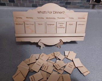 DIGITAL SVG FILE Glowforge Laser Cut Weekly Dinner Menu Board