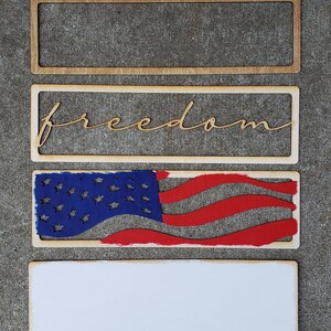 DIGITAL SVG FILE Glowforge Ready Laser Cut Layered American Flag Freedom Patriotic Multi-Layer Sign image 8