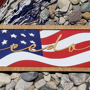 DIGITAL SVG FILE Glowforge Ready Laser Cut Layered American Flag Freedom Patriotic Multi-Layer Sign image 5