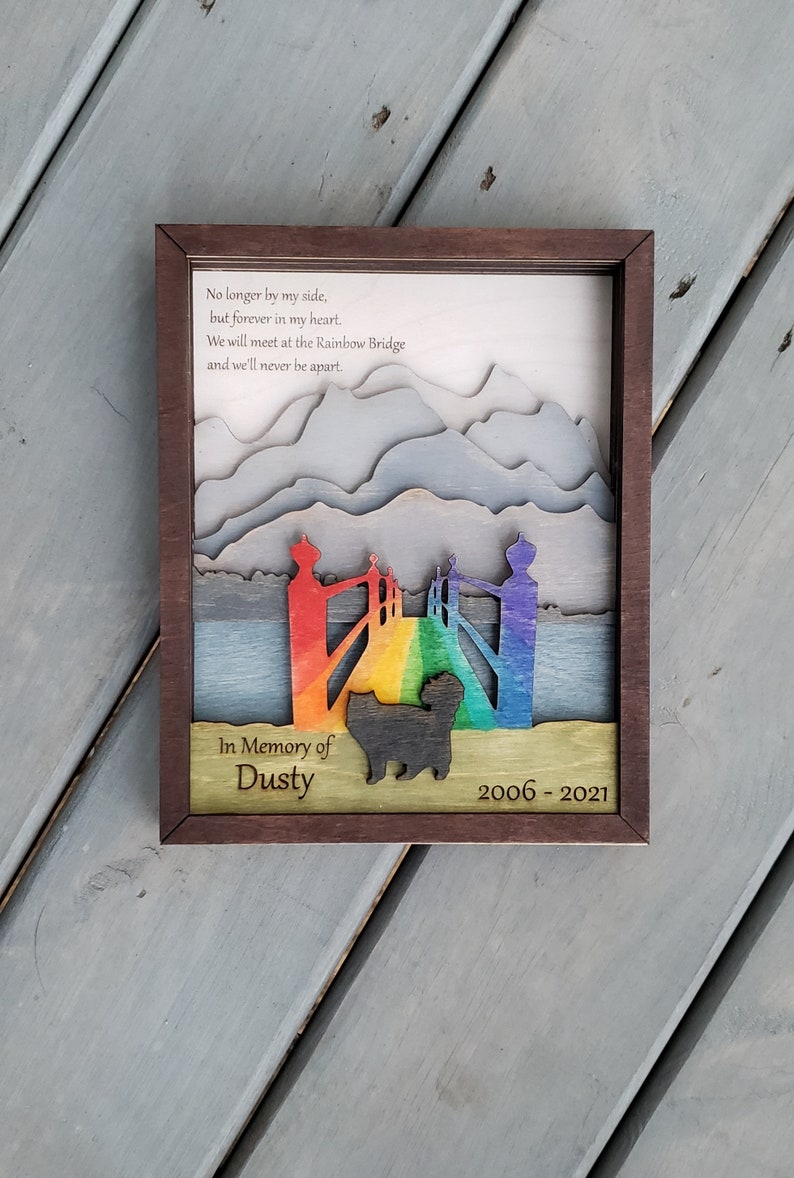 Download DIGITAL FILE SVG Pet Memorial Rainbow Bridge Layered 3D ...