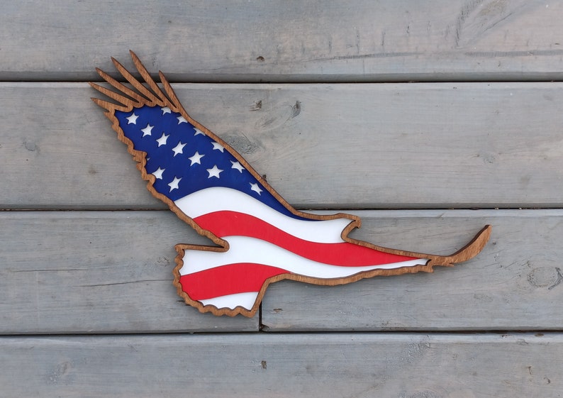 DIGITAL SVG FILE Glowforge Laser Cut American Flag Eagle Patriotic ...