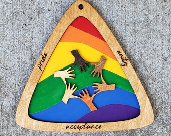 Digital SVG FILE Glowforge Ready Laser Cut LGBTQ Gay Pride Unity Triangle Rainbow Flag