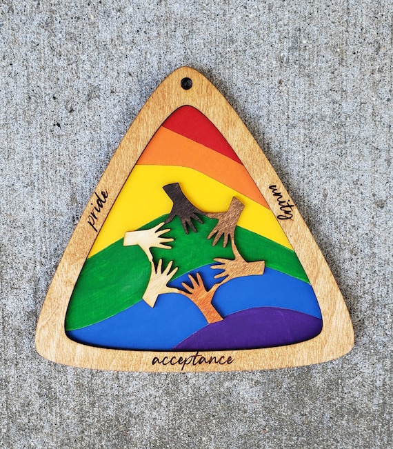 Digital SVG FILE Glowforge Ready Laser Cut LGBTQ Gay Pride Unity Triangle  Rainbow Flag - Etsy