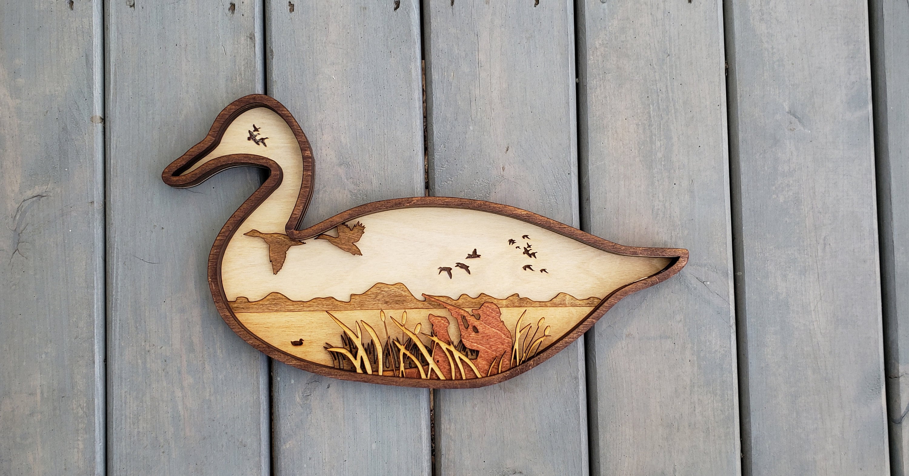 DIGITAL SVG FILE Glowforge Laser Cut Layered Duck Hunting Scene File - Etsy