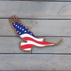 DIGITAL SVG FILE Glowforge Laser Cut American Flag Eagle Patriotic Multi-Layered Decoration
