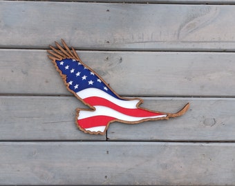 DIGITALE SVG-BESTAND Glowforge Lasergesneden Amerikaanse vlag Eagle patriottische meerlaagse decoratie