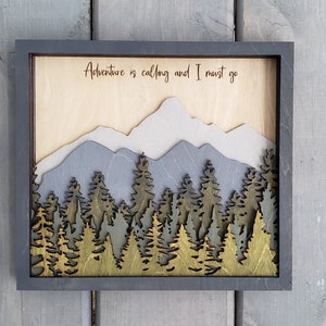 DIGITALE SVG-DATEI Glowforge Laser bereit 3D Layered Adventure Is Calling Art