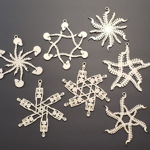 DIGITAL SVG FILE Glowforge Ready Laser Cut Spine Skull Skeleton Bone Chiropractor Snowflake Ornaments