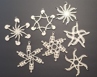 DIGITAL SVG FILE Glowforge Ready Laser Cut Spine Skull Skeleton Bone Chiropractor Snowflake Ornaments