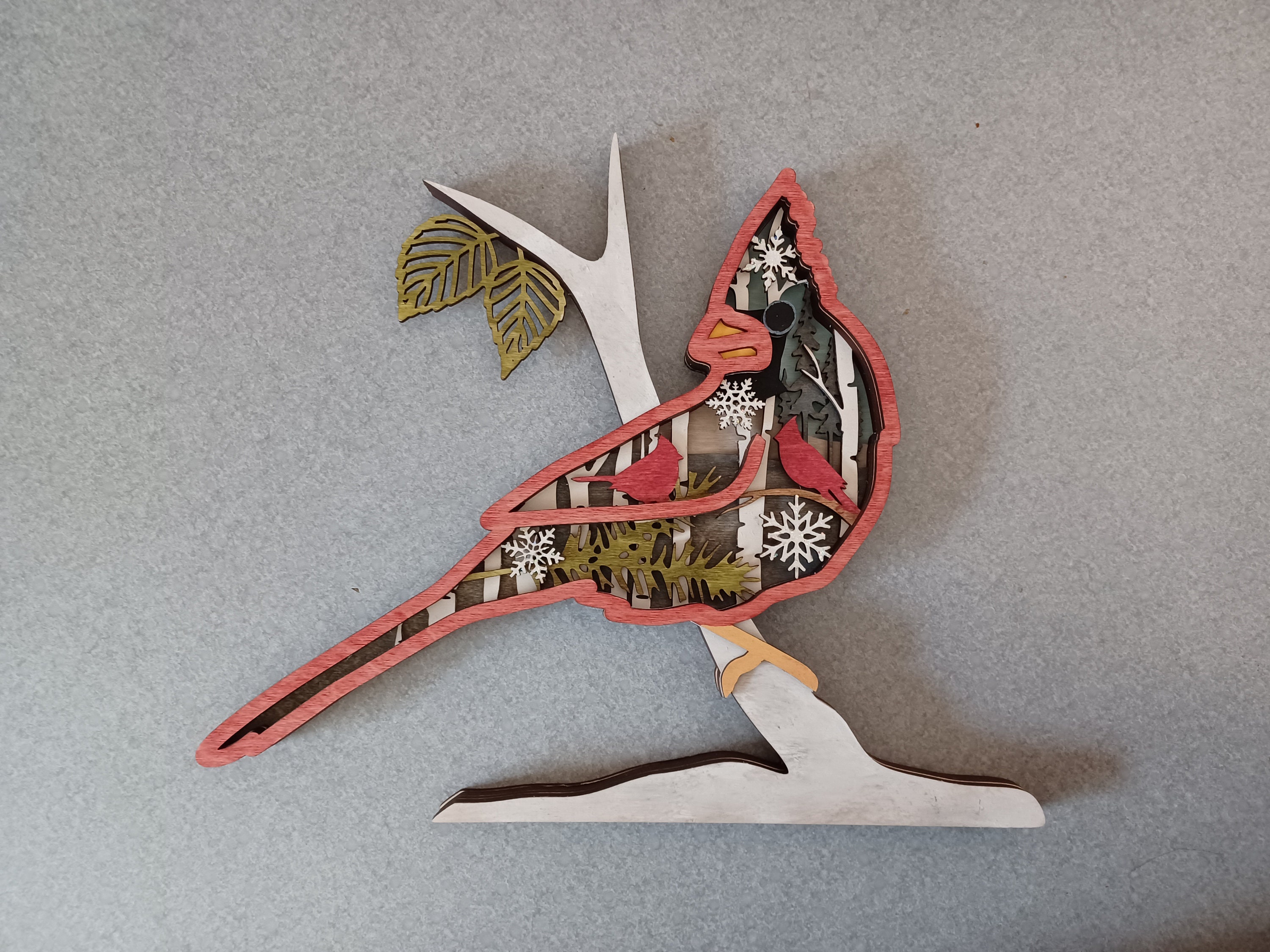 DIGITAL SVG FILE Glowforge Laser Ready Cut File Layered Cardinal Bird ...