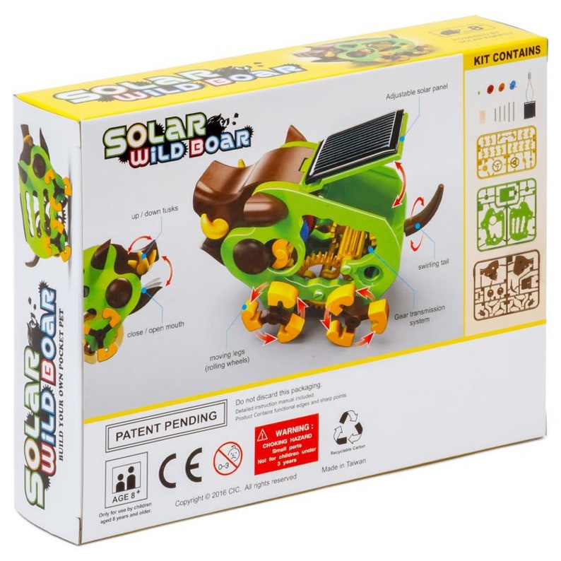 Solar Wild Boar Building Model Kit Ideal For a Do it yourself Science Fair Spring Workshop Project