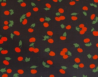 Cherry Bomb Cotton Poplin Sateen Fabric 1 Metre dressmaking making sewing clothing