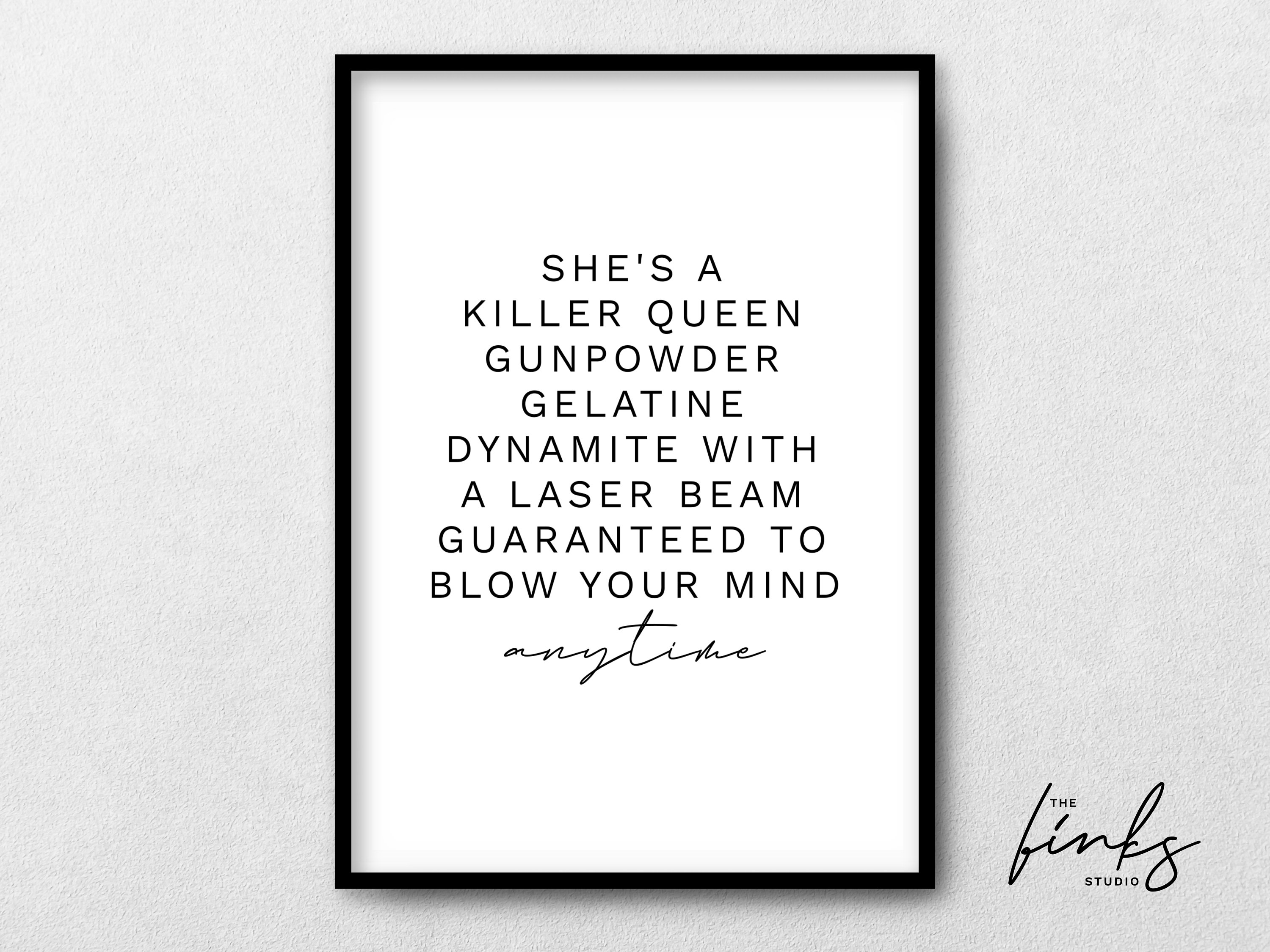 Killer Queen Lyrics Print Inspired by Queen Birthday Gift | Etsy