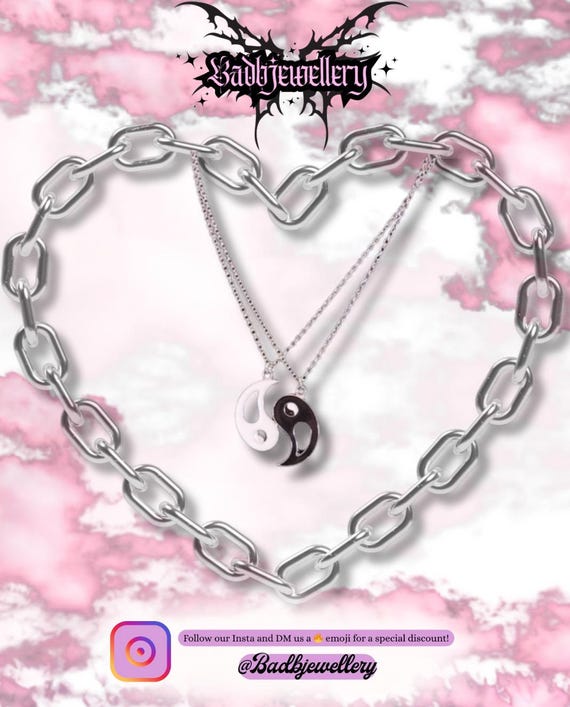 Yin and Yang Necklace Set – Y2K Grunge Best Friend Jewelry