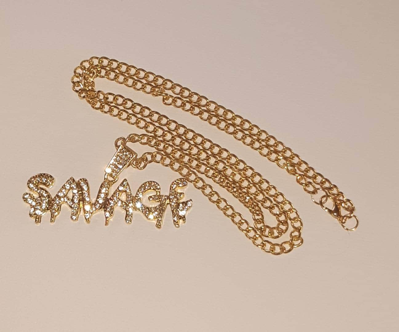 Savage rhinestone drip chains Etsy