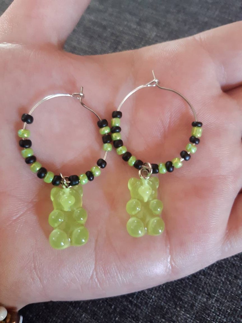 Gummy bear hoop earrings