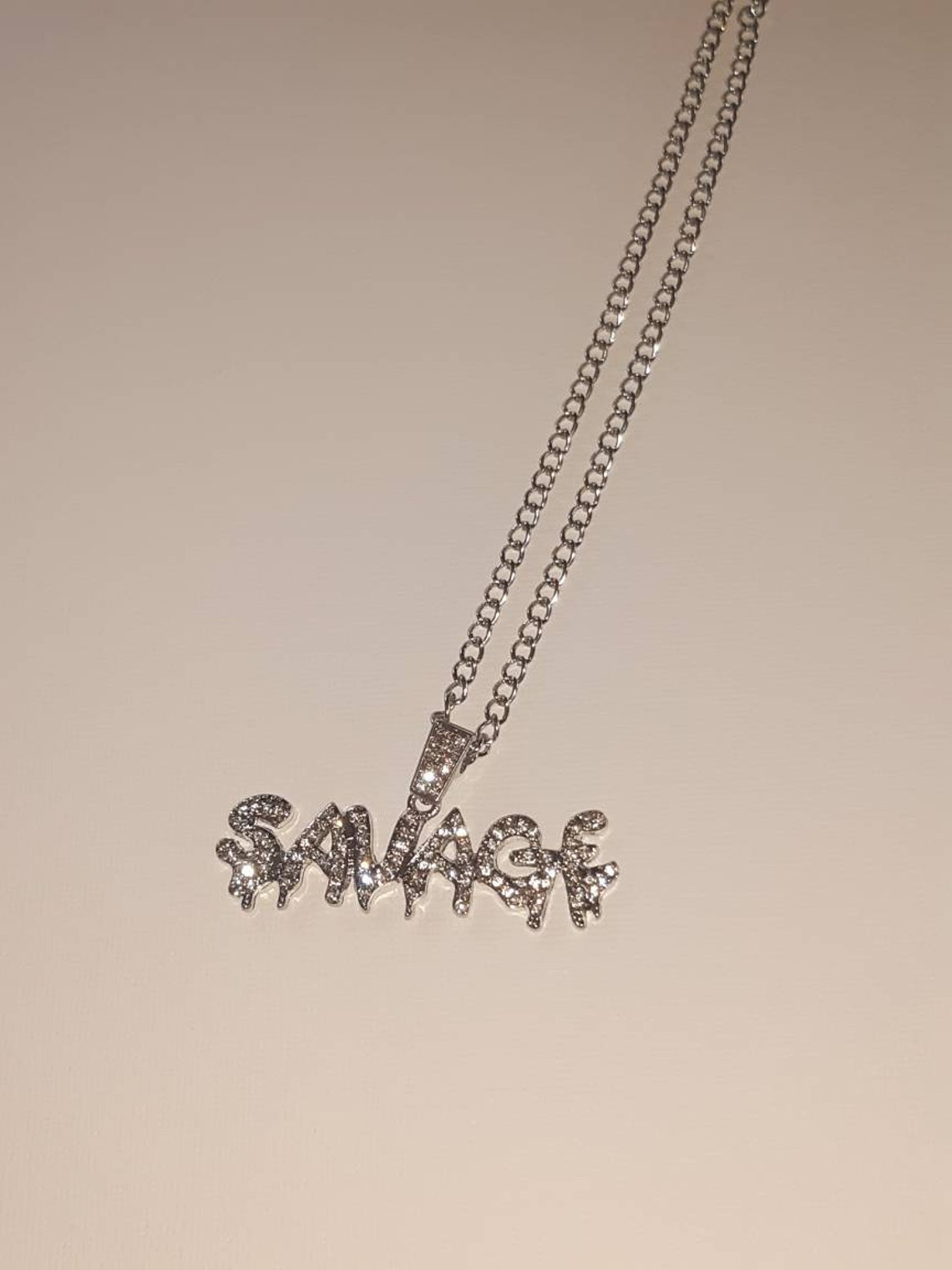 Savage rhinestone drip chains Etsy