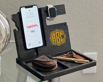 Wood Phone stand for desk, Personalized iphone holder, stand in multiple colors. Engraved gift for her, iphone stand