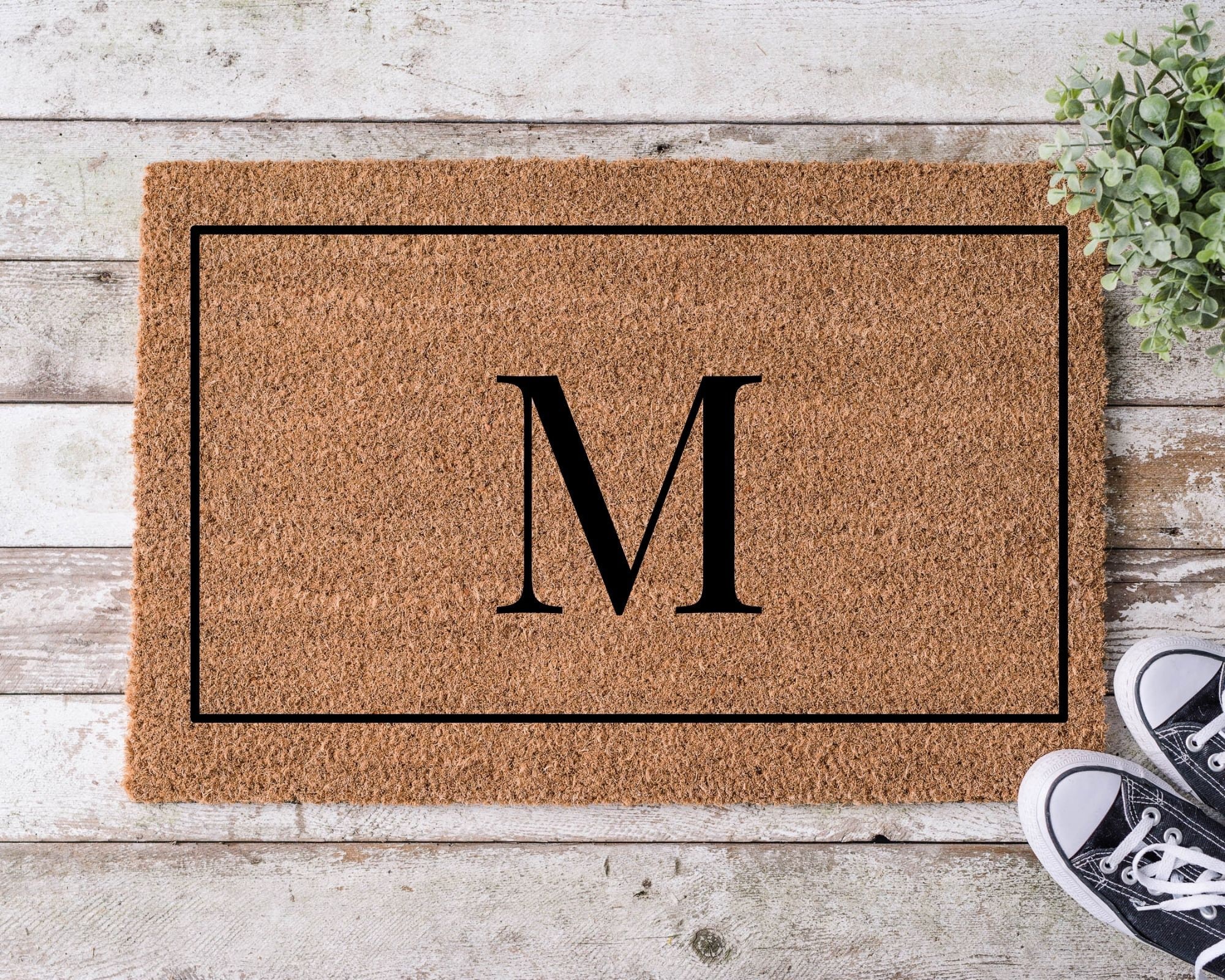 Personalized Monogram Custom Doormat - Custom Initial or Last Name ...
