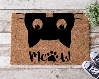 Meow Cat Doormat- Pet Owner, Love Cats, Meow Cat Paw, Cat Lovers Gift, Welcome Doormat, Wedding Gift, Housewarming Doormat,Funny Cat Doormat