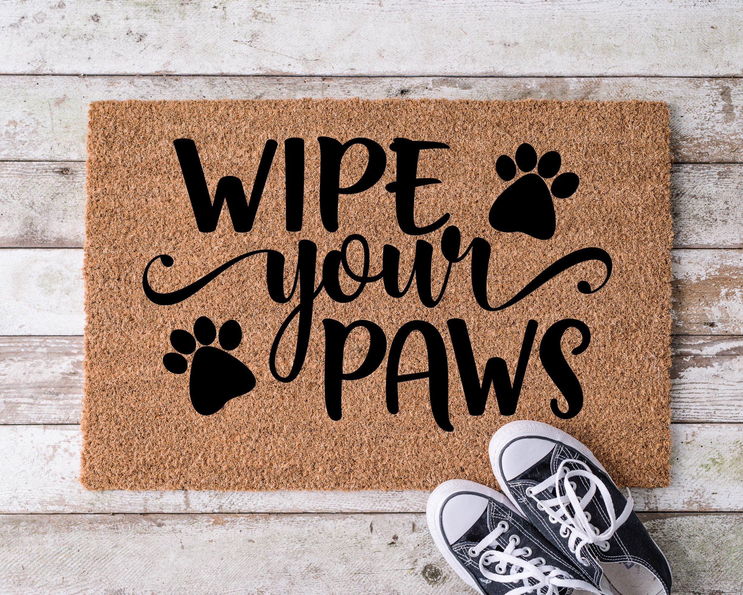 Wipe Your Paws Cat Doormat, Cat Lover Gift, Cat Meow Mats HN590