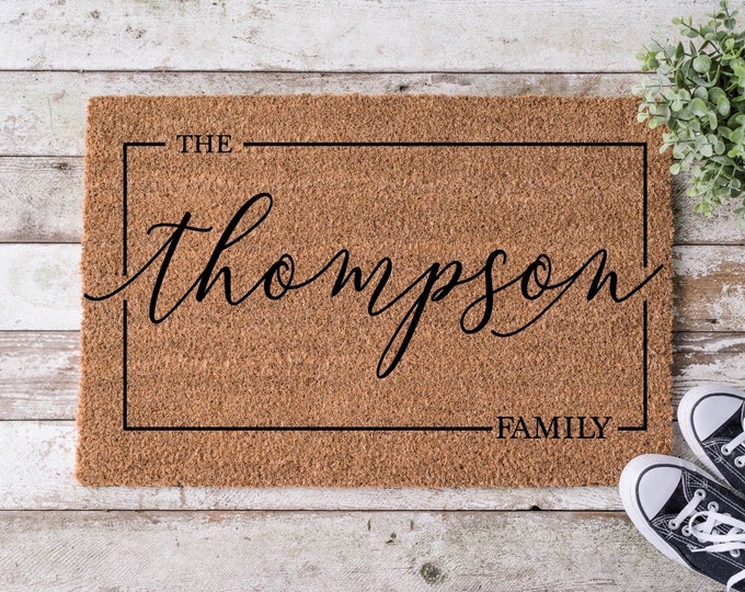 Housewarming Gift / Family Name Doormat / Personalized Doormat / Closing Gift / Custom Family Welcome Mat / Wedding Gift / Personalized Gift