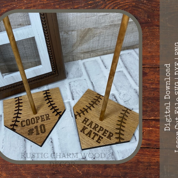 Baseball Ring Stand | Softball Ring Stand | Trophy Ring Holder | Glowforge Files | Rustic Laser File