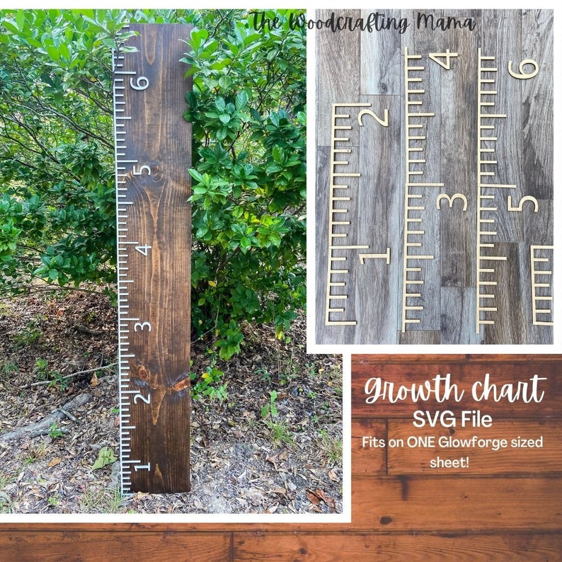 Growth Chart SVG Cut File for glowforge file, cnc files, 
